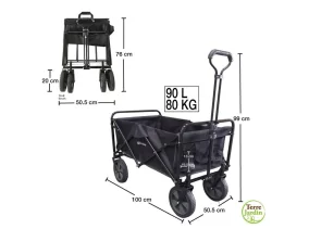 Chariot de transport pliable noir Max 8