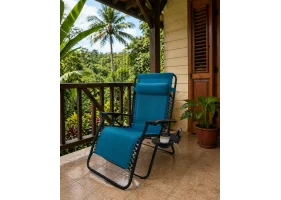 Fauteuil transat pliant bleu