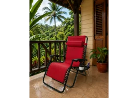 Fauteuil transat pliant rouge