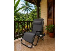 Fauteuil transat pliant gris