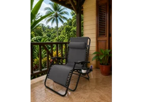 Fauteuil transat pliant gris