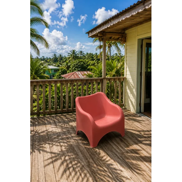 Fauteuil de jardin empilable rose