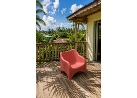 Fauteuil de jardin empilable rose