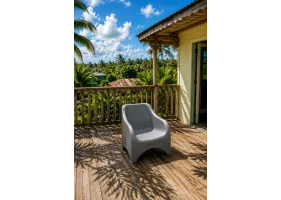 Fauteuil de jardin empilable taupe