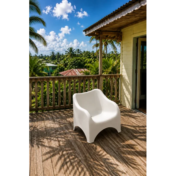 Fauteuil de jardin empilable blanc