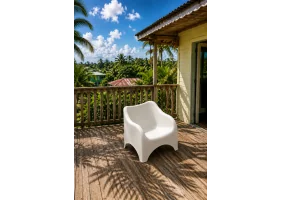 Fauteuil de jardin empilable blanc