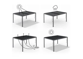 Pergola bioclimatique 4x3 + moustiquaire