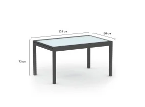 Table extensible verre trempé 135/270cm