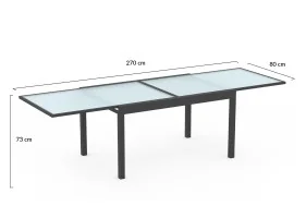 Table extensible verre trempé 135/270cm