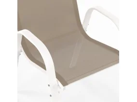 Chaises textilene empilables x4 blc/beig