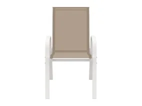 Chaises textilene empilables x4 blc/beig