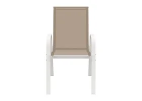 Chaises textilene empilables x4 blc/beig