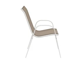 Chaises textilene empilables x4 blc/beig