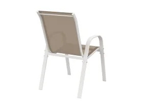 Chaises textilene empilables x4 blc/beig