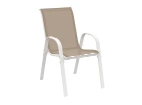 Chaises textilene empilables x4 blc/beig