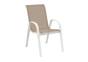 Chaises textilene empilables x4 blc/beig
