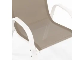 Chaises textilene empilables x4 blc/beig