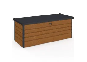 Coffre de rangement métal 600L effet boi