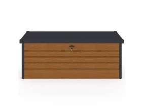 Coffre de rangement métal 600L effet boi