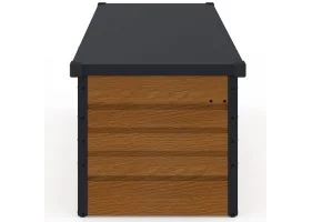 Coffre de rangement métal 600L effet boi
