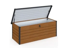 Coffre de rangement métal 600L effet boi