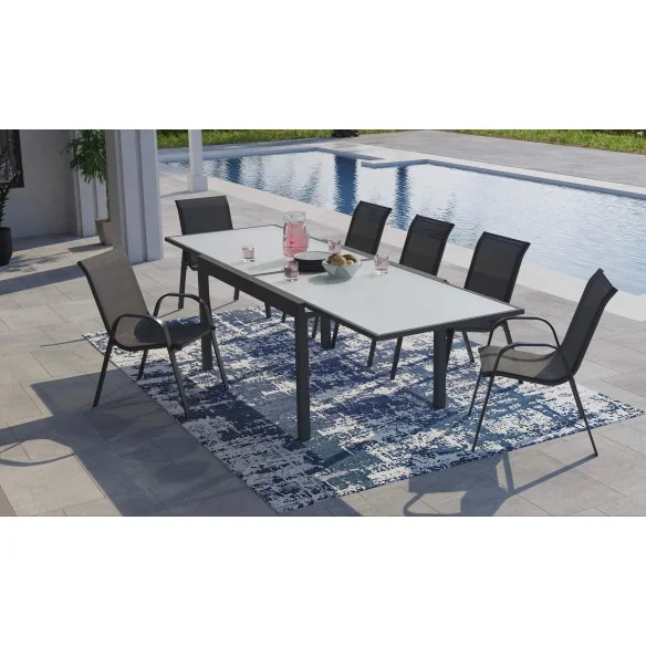 Table extensible verre trempé 135/270cm