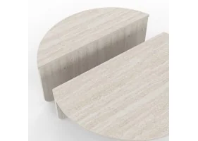 Tables basses rondes asymetriques traver