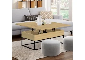 Table basse relevable plateau dépliant