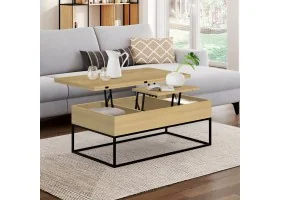 Table basse relevable plateau dépliant