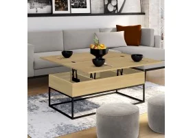 Table basse relevable plateau dépliant