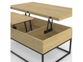Table basse relevable plateau dépliant