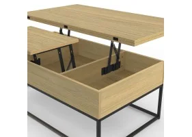 Table basse relevable plateau dépliant