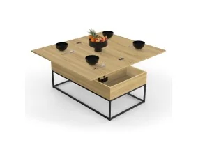 Table basse relevable plateau dépliant