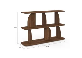 Etagere basse Japandi effet bois noyer