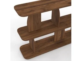 Etagere basse Japandi effet bois noyer