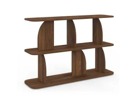 Etagere basse Japandi effet bois noyer