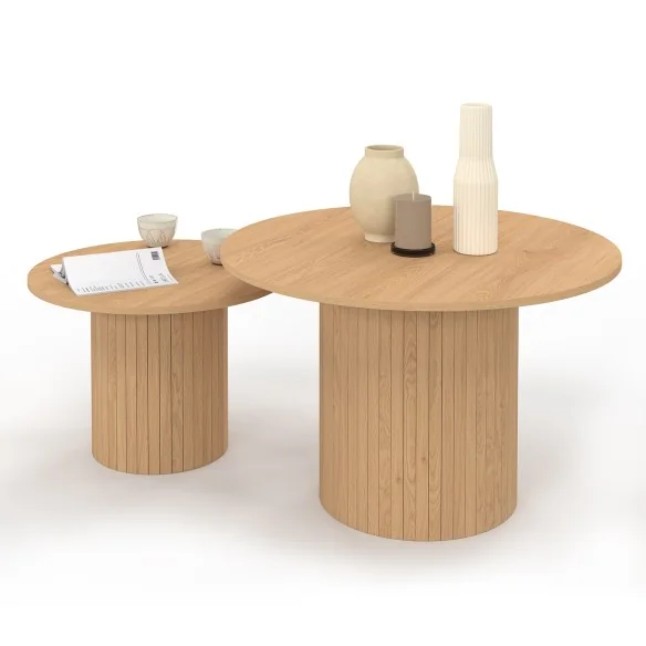 Table basse ronde gigogne Alvar x2