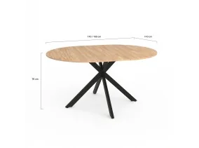 Table repas Soline ext.110-150cm pieds s