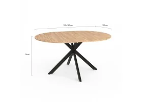 Table repas Soline ext.110-150cm pieds s