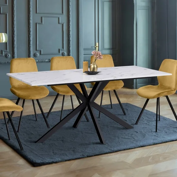 Table repas Spider 160cm effet marbre
