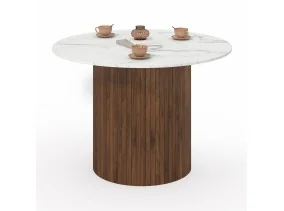 Table repas Alvar 110cm noyer + effet ma