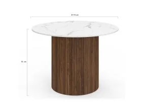 Table repas Alvar 110cm noyer + effet ma