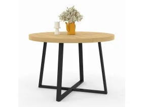 Table repas Sana ronde 110cm bois et noi