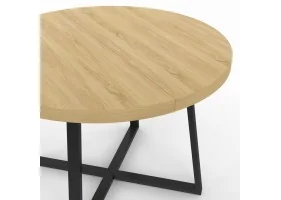 Table repas Sana ronde 110cm bois et noi