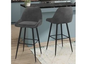 Tabouret Olivia gris foncé X2