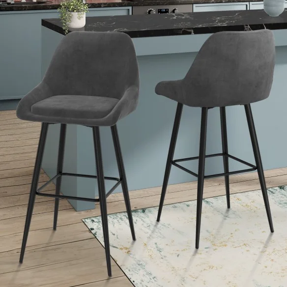 Tabouret Olivia gris foncé X2