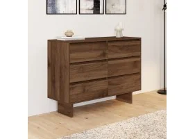Commode 6 tiroirs Yumi noyer