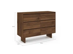 Commode 6 tiroirs Yumi noyer