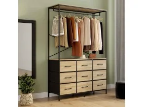 Dressing penderie Iris avec 9 bacs en ti