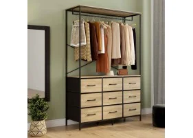 Dressing penderie Iris avec 9 bacs en ti